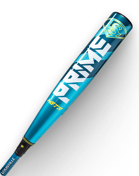 Teal Louisville Slugger baseball bat featuring PRIME, KST7R, and LOUISVILLE text.